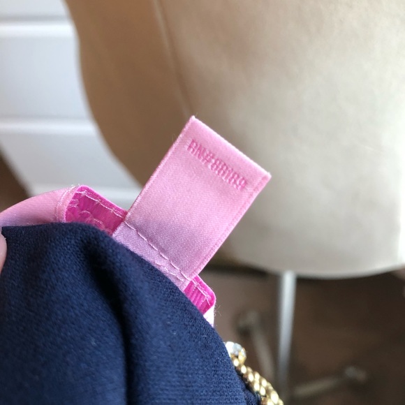 LILLY PULITZER Bronte Embellished Keyhole Crepe Shift Dress Navy/Gold Sz 2 - Picture 15 of 15